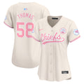 Women's Chiefs Bubblegum Pink Vapor Premier Limited Jersey - All Stitched - Cream, Derrick Thomas