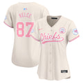 Women's Chiefs Bubblegum Pink Vapor Premier Limited Jersey - All Stitched - Cream, Travis Kelce