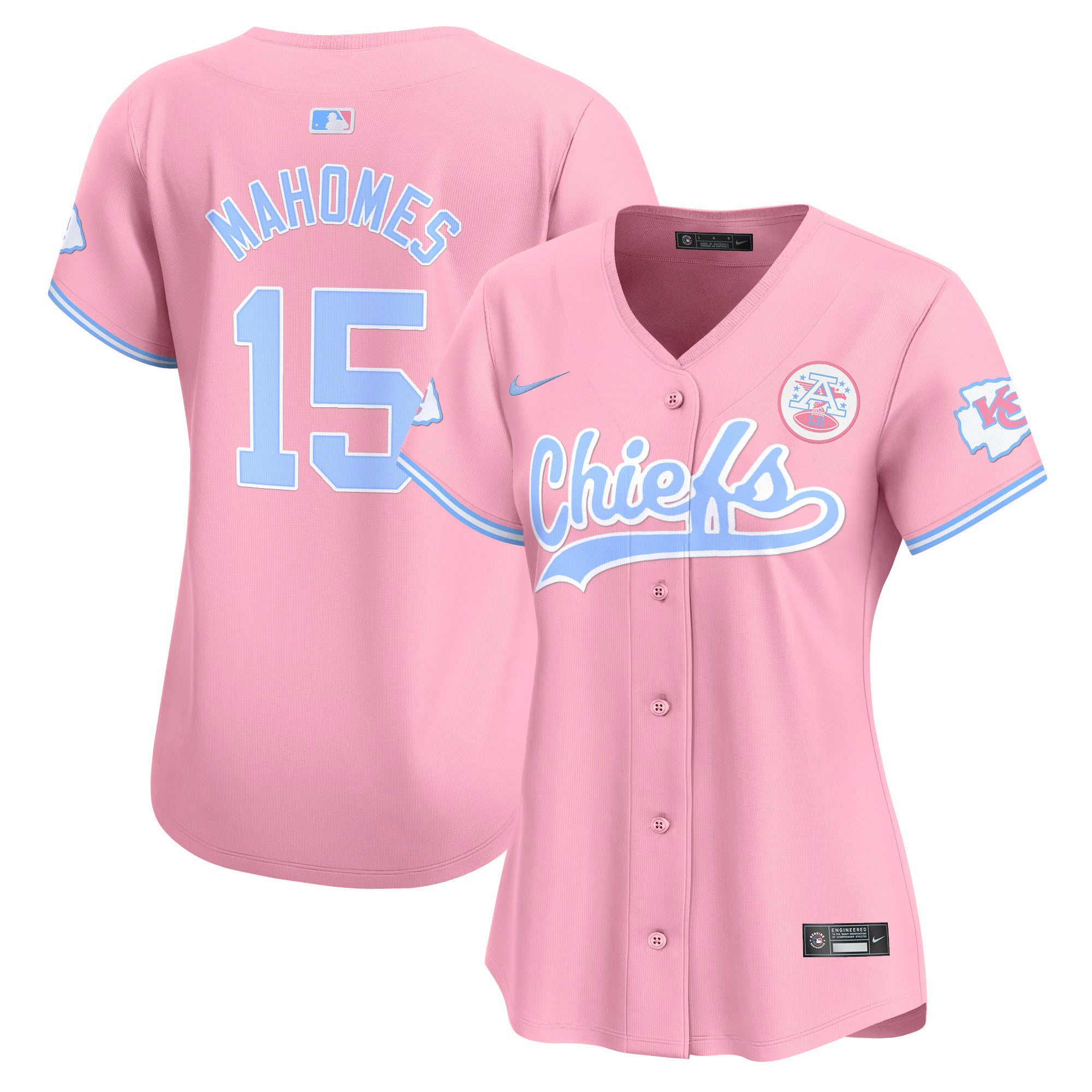 Women's Chiefs Bubblegum Pink Vapor Premier Limited Jersey - All Stitched - Pink, Patrick Mahomes