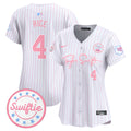 Women's Chiefs Taylor Swift Bubblegum Pink Vapor Premier Limited Jersey - All Stitched - Pinstripe, Rashee Rice