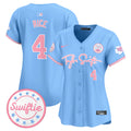 Women's Chiefs Taylor Swift Bubblegum Pink Vapor Premier Limited Jersey - All Stitched - Light Blue, Rashee Rice