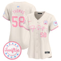 Women's Chiefs Taylor Swift Bubblegum Pink Vapor Premier Limited Jersey - All Stitched - Cream, Derrick Thomas