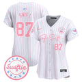 Women's Chiefs Taylor Swift Bubblegum Pink Vapor Premier Limited Jersey - All Stitched - Pinstripe, Taylor Swift