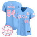 Women's Chiefs Taylor Swift Bubblegum Pink Vapor Premier Limited Jersey - All Stitched - Light Blue, Justin Watson