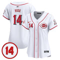 Women's Cincinnati Reds Pete Rose Patch Vapor Premier Limited Jersey - All Stitched - White, Pete Rose