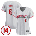 Women's Cincinnati Reds Pete Rose Patch Vapor Premier Limited Jersey - All Stitched - Gray, Jonathan India
