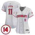 Women's Cincinnati Reds Pete Rose Patch Vapor Premier Limited Jersey - All Stitched - Gray, Barry Larkin