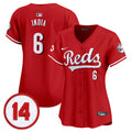 Women's Cincinnati Reds Pete Rose Patch Vapor Premier Limited Jersey - All Stitched - Red, Jonathan India