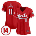 Women's Cincinnati Reds Pete Rose Patch Vapor Premier Limited Jersey - All Stitched - Red, Barry Larkin