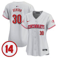 Women's Cincinnati Reds Pete Rose Patch Vapor Premier Limited Jersey - All Stitched - Gray, Will Benson