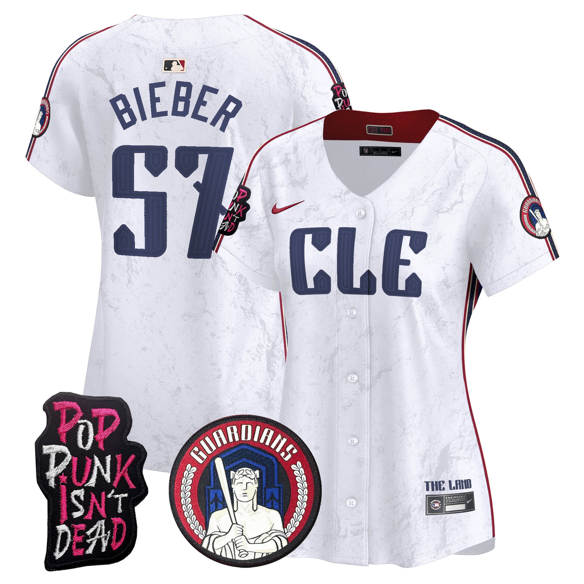 Women's Cleveland Guardians MGK Vapor Premier Limited Jersey - All Stitched - White, Shane Bieber