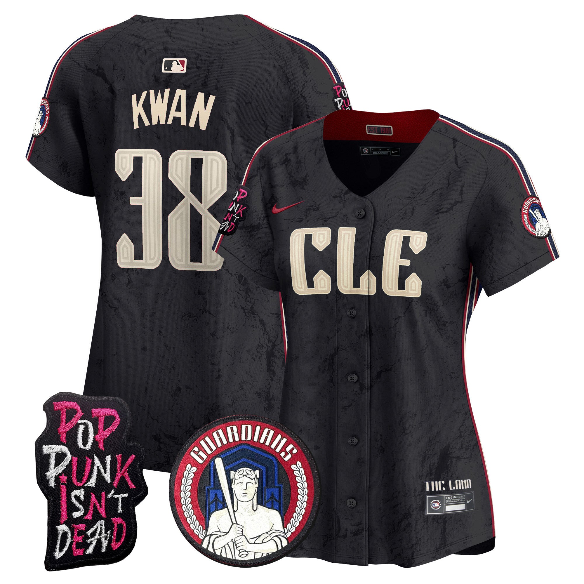 Women's Cleveland Guardians MGK Vapor Premier Limited Jersey - All Stitched - Black, Steven Kwan