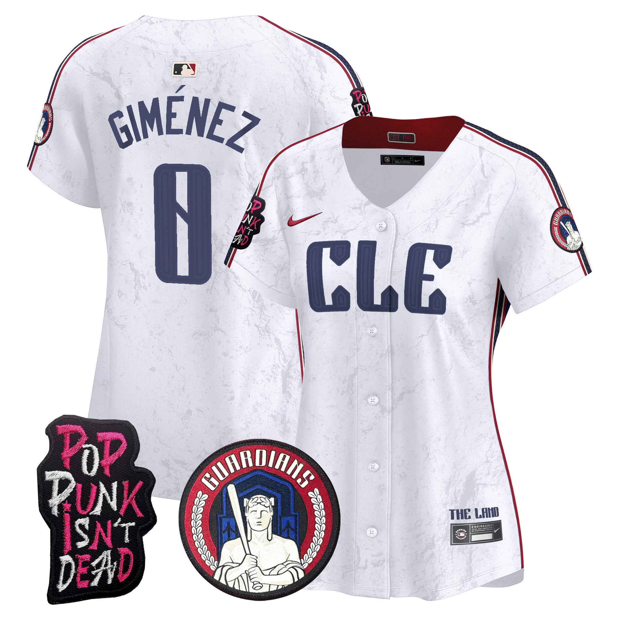 Women's Cleveland Guardians MGK Vapor Premier Limited Jersey - All Stitched - White, Andres Gimenez