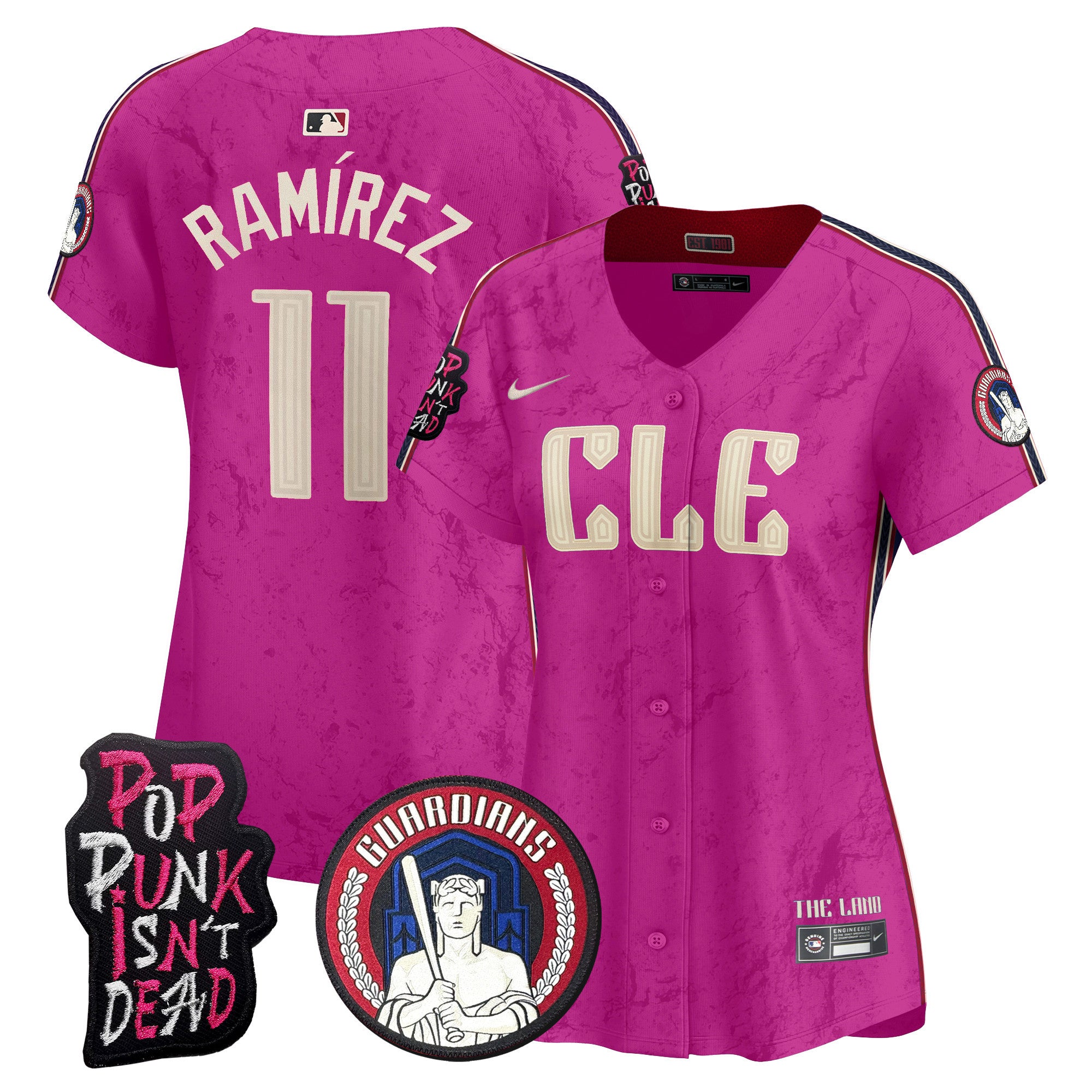 Women's Cleveland Guardians MGK Vapor Premier Limited Jersey - All Stitched - Pink, José Ramírez