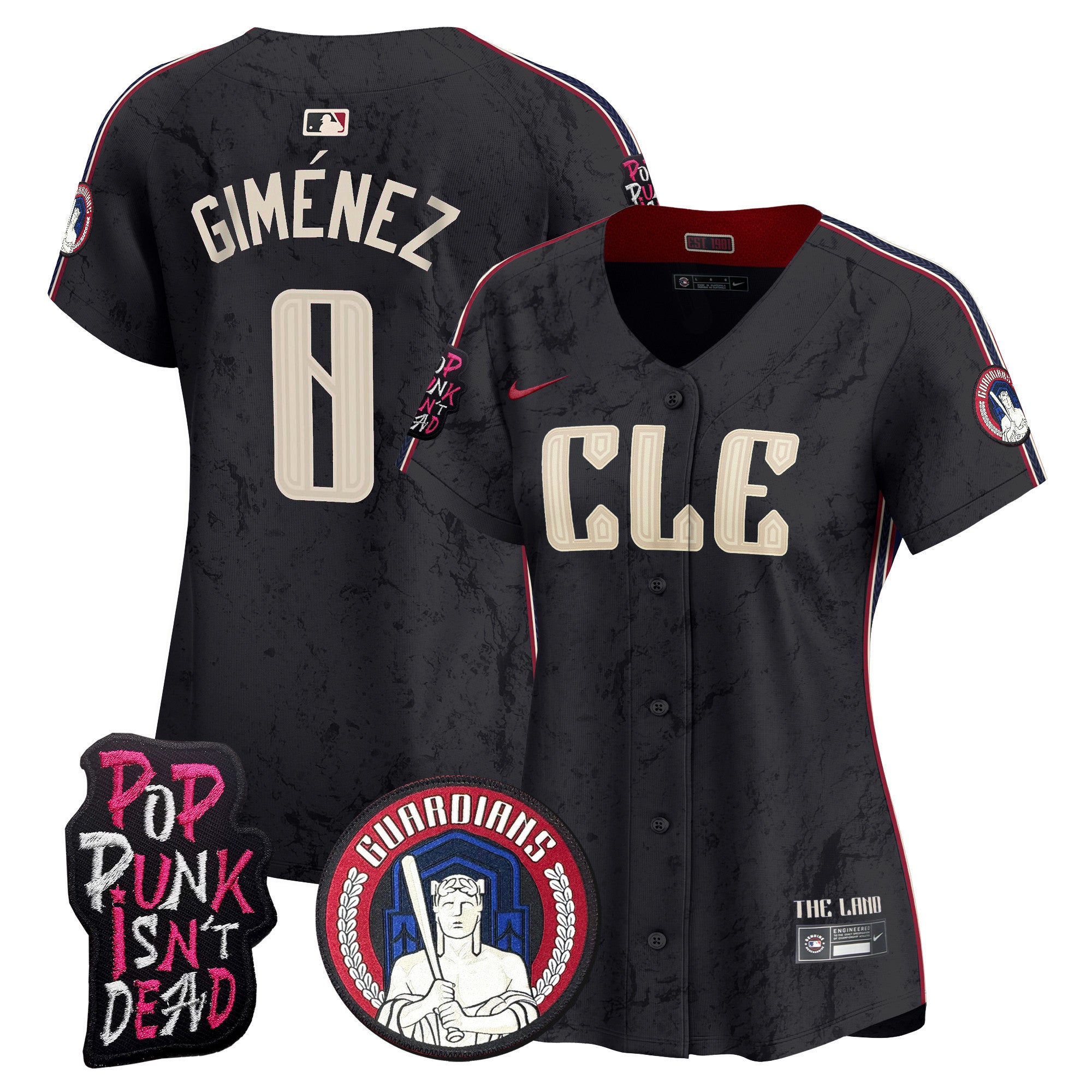 Women's Cleveland Guardians MGK Vapor Premier Limited Jersey - All Stitched - Black, Andres Gimenez