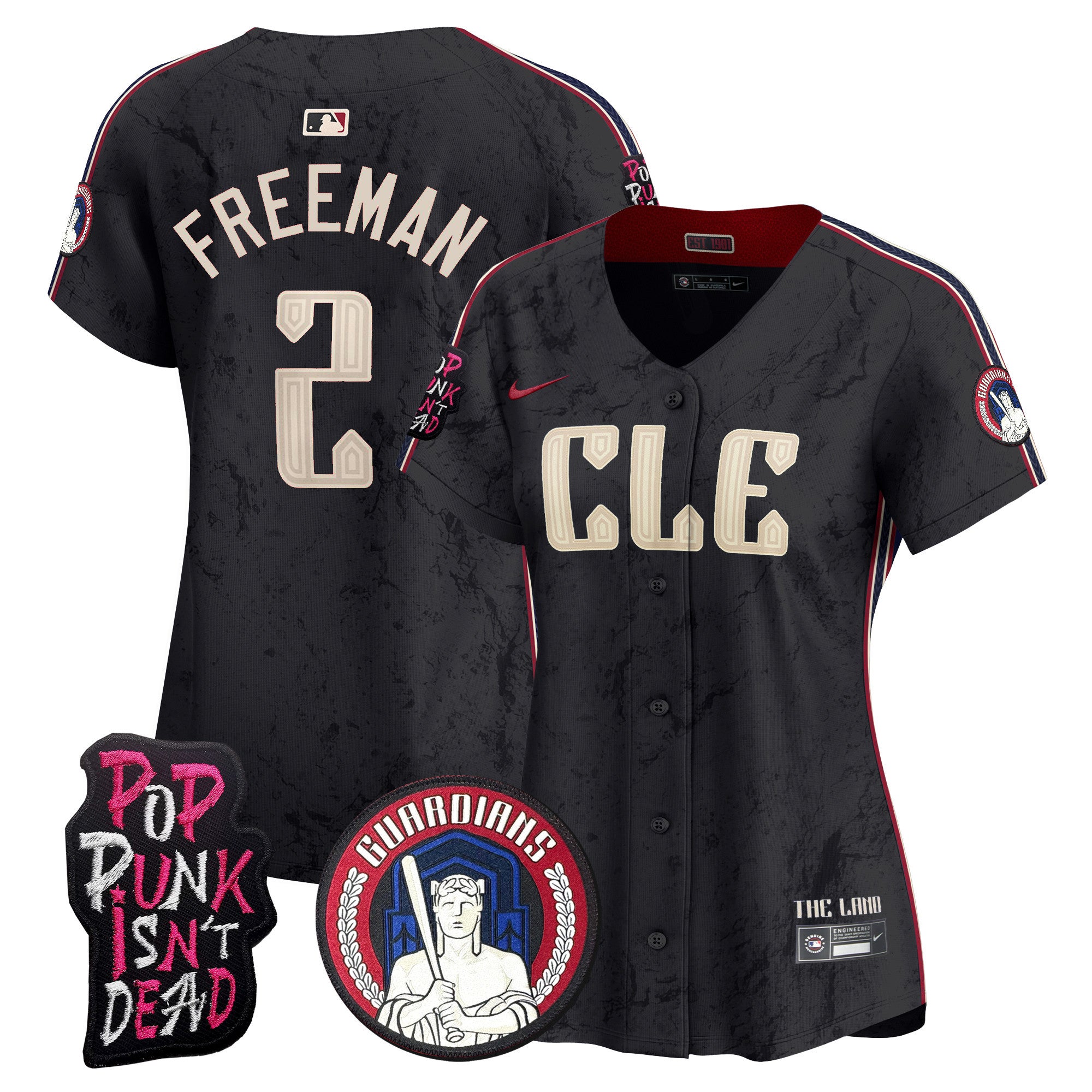 Women's Cleveland Guardians MGK Vapor Premier Limited Jersey - All Stitched - Black, Tyler Freeman