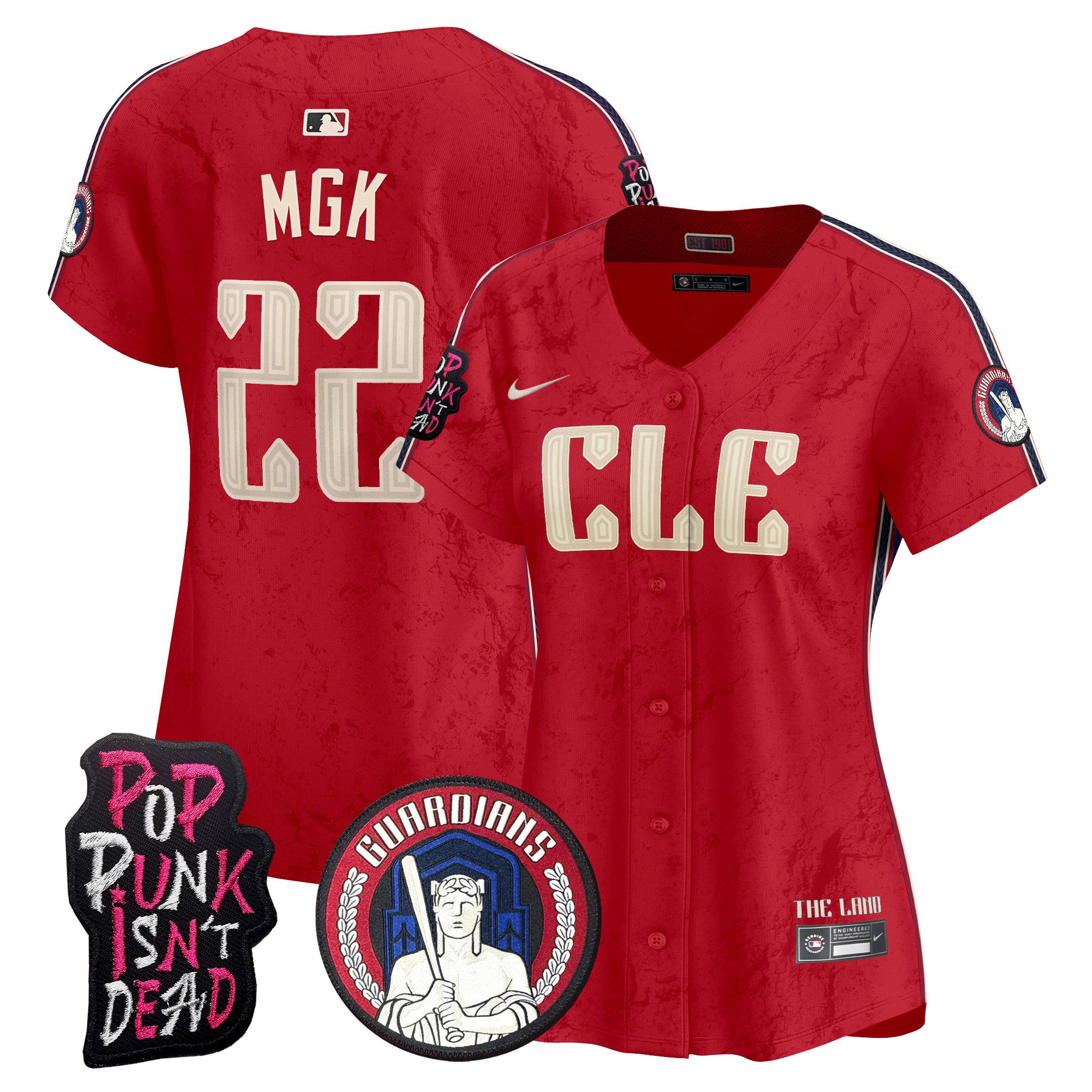 Women's Cleveland Guardians MGK Vapor Premier Limited Jersey - All Stitched - Red, MGK