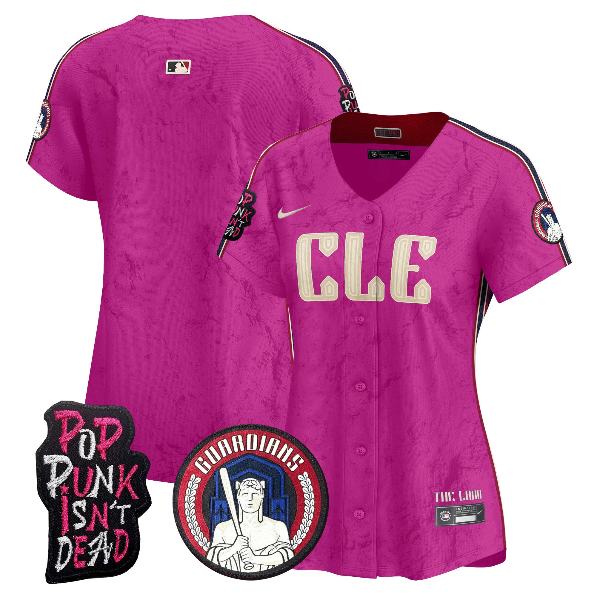Women's Cleveland Guardians MGK Vapor Premier Limited Jersey - All Stitched - Pink, Team