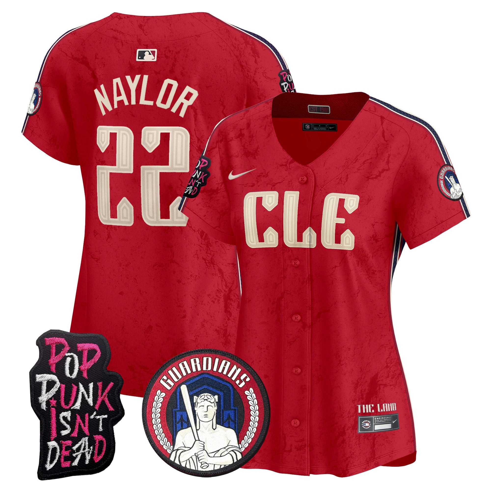 Women's Cleveland Guardians MGK Vapor Premier Limited Jersey - All Stitched - Red, Josh Naylor