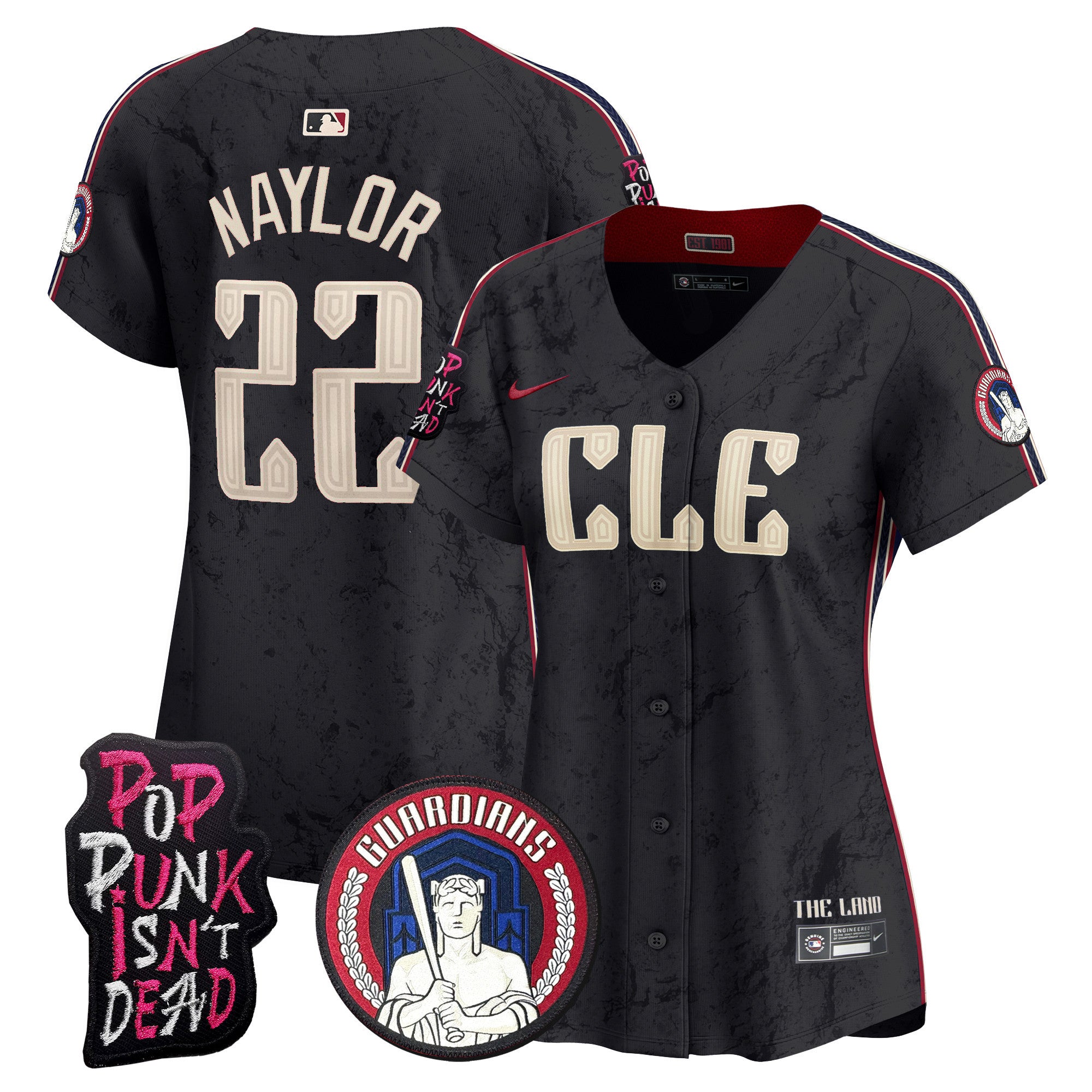 Women's Cleveland Guardians MGK Vapor Premier Limited Jersey - All Stitched - Black, Josh Naylor