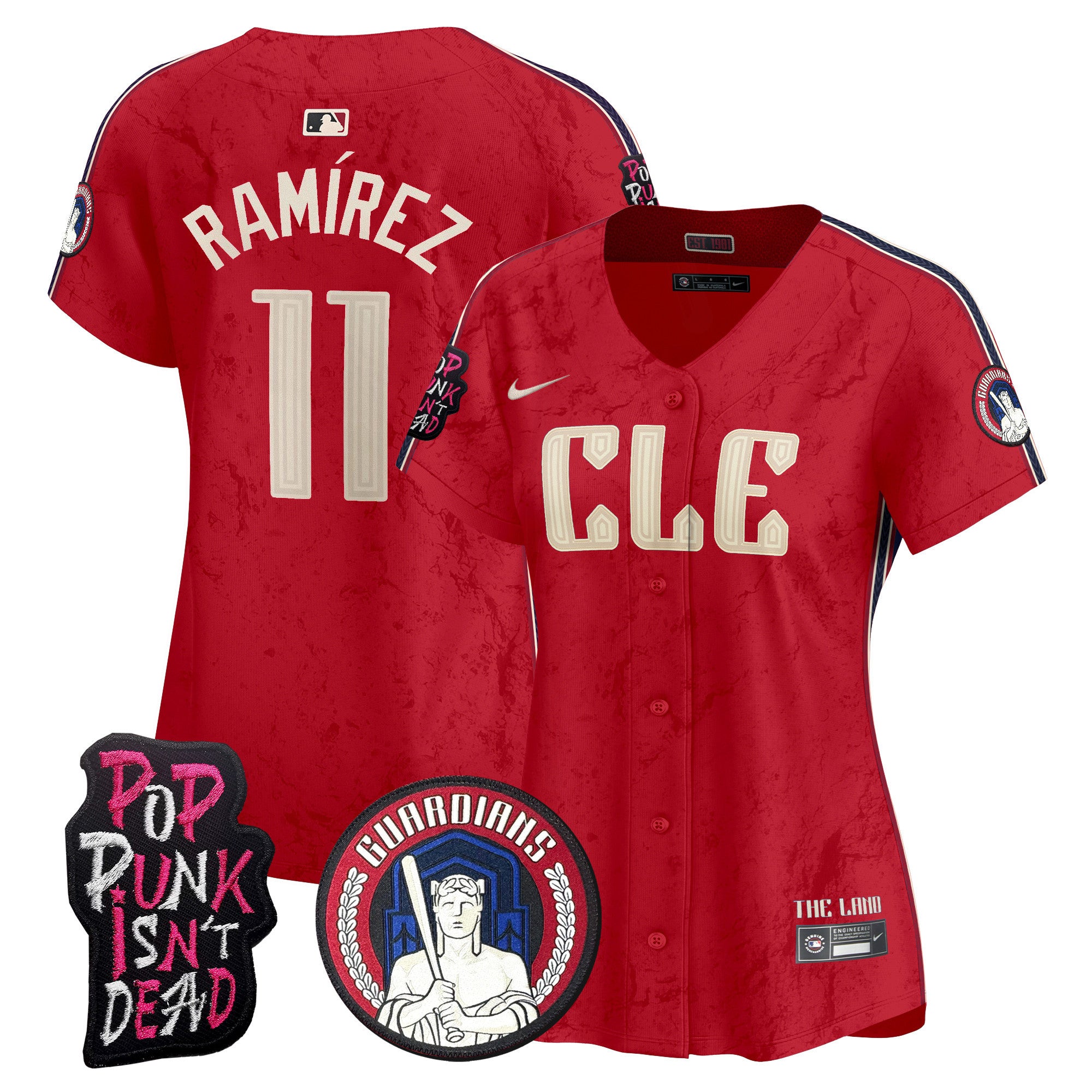 Women's Cleveland Guardians MGK Vapor Premier Limited Jersey - All Stitched - Red, José Ramírez