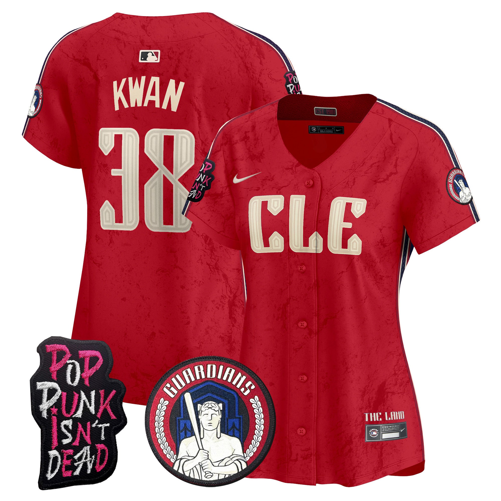 Women's Cleveland Guardians MGK Vapor Premier Limited Jersey - All Stitched - Red, Steven Kwan