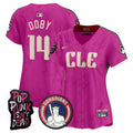 Women's Cleveland Guardians MGK Vapor Premier Limited Jersey - All Stitched - Pink, Larry Doby