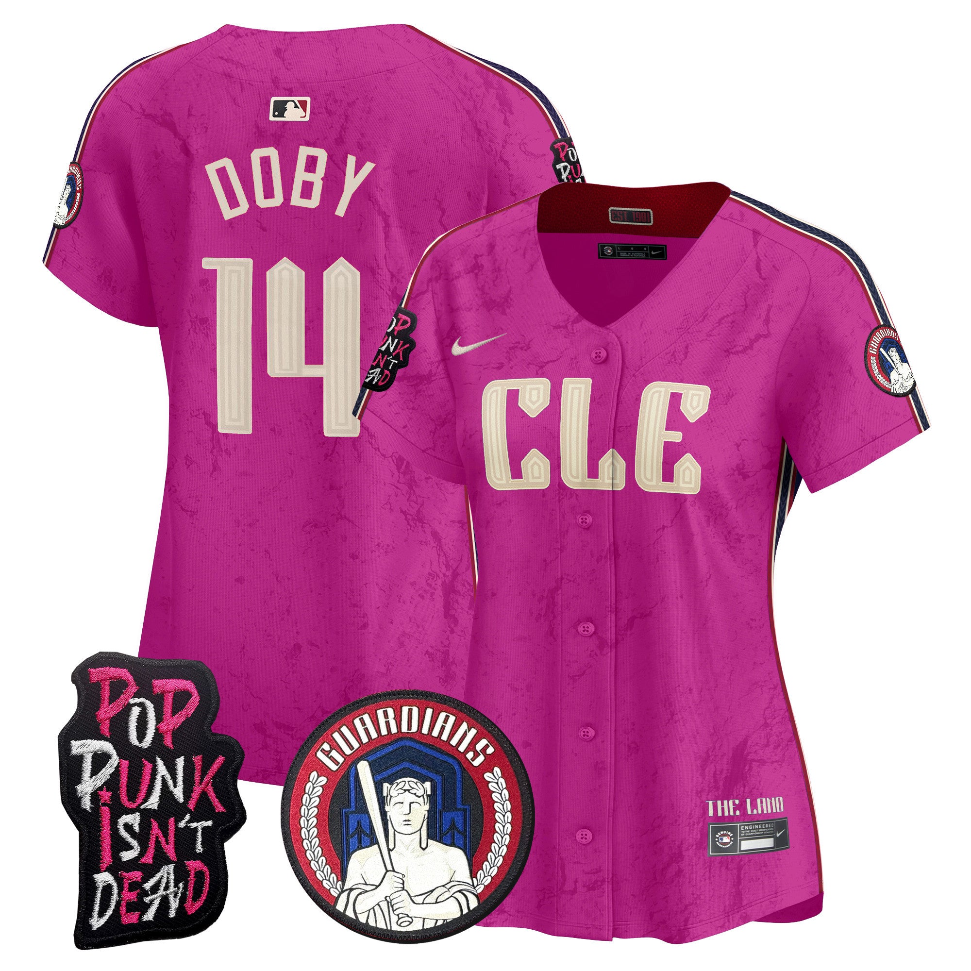 Women's Cleveland Guardians MGK Vapor Premier Limited Jersey - All Stitched - Pink, Larry Doby