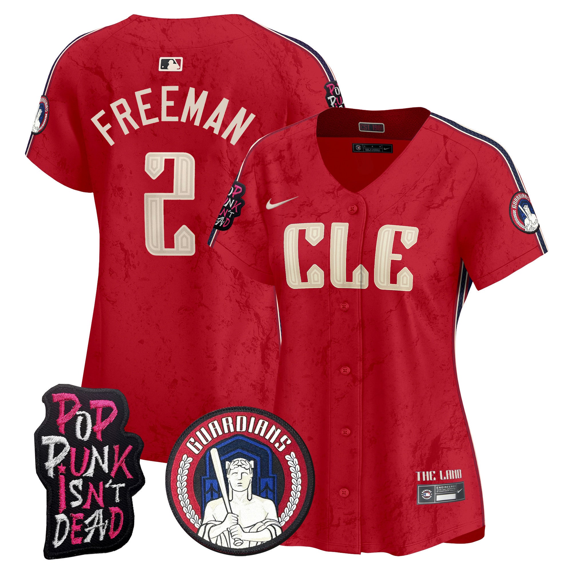Women's Cleveland Guardians MGK Vapor Premier Limited Jersey - All Stitched - Red, Tyler Freeman