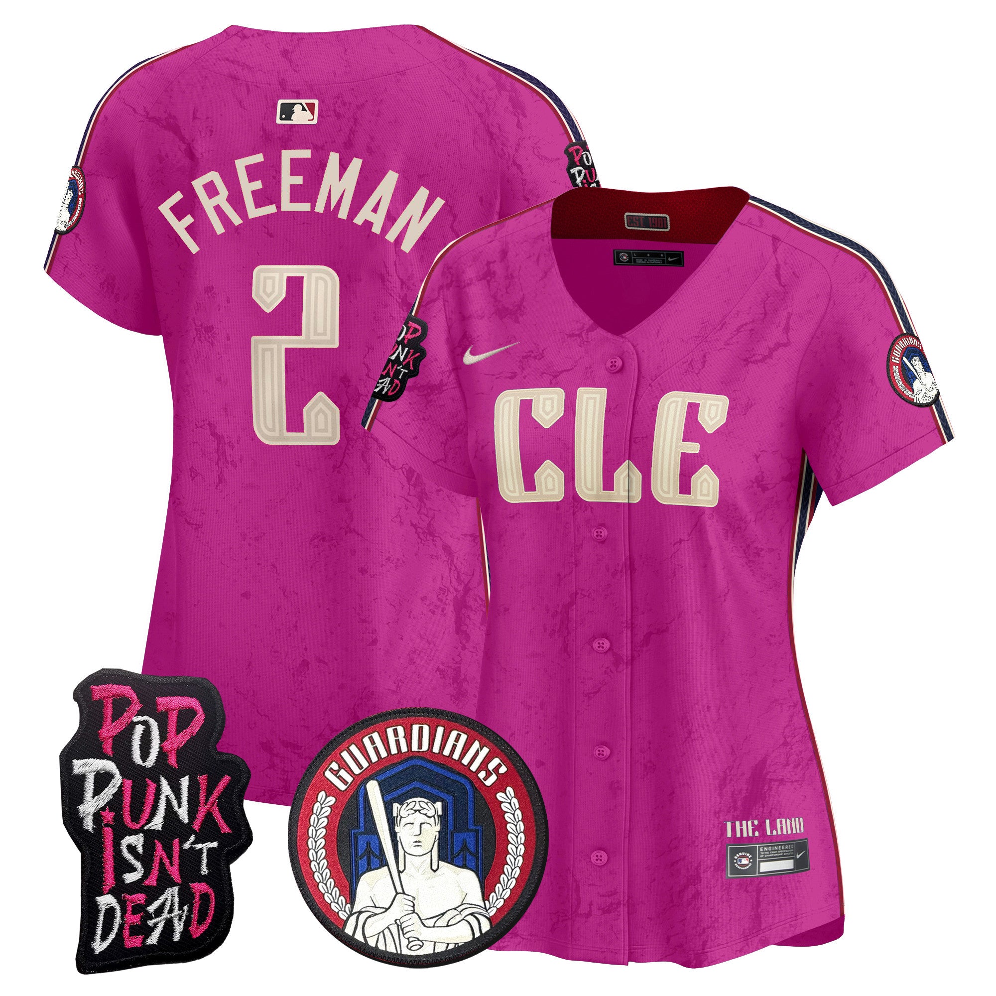 Women's Cleveland Guardians MGK Vapor Premier Limited Jersey - All Stitched - Pink, Tyler Freeman