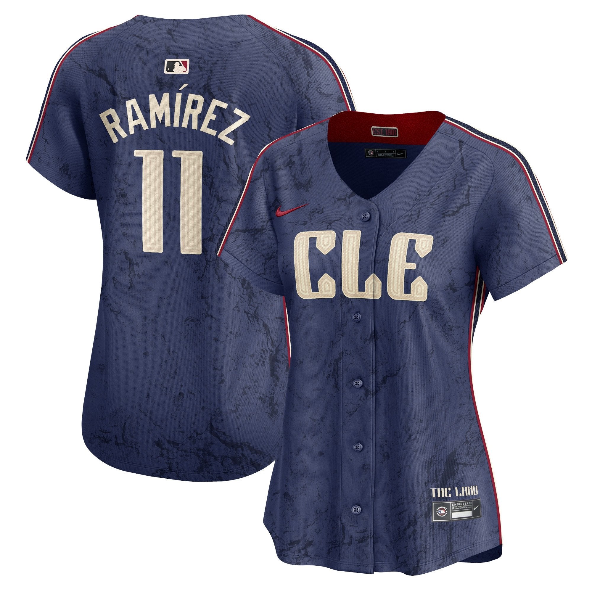 Women's Cleveland Guardians Navy 2024 City Connect Vapor Premier Limited Jersey - All Stitched - Women, José Ramírez