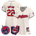Women's Cleveland Indians Larry Doby Patch Vapor Premier Limited Jersey - All Stitched - Cream, Josh Naylor