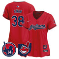 Women's Cleveland Indians Larry Doby Patch Vapor Premier Limited Jersey - All Stitched - Red, Steven Kwan