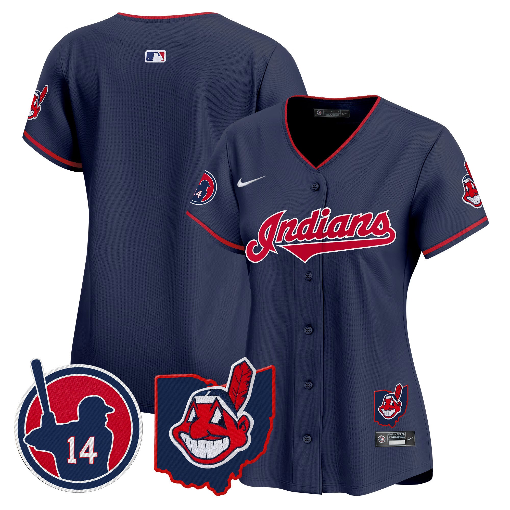 Women's Cleveland Indians Larry Doby Patch Vapor Premier Limited Jersey - All Stitched - Navy, Team
