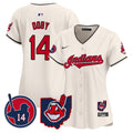 Women's Cleveland Indians Larry Doby Patch Vapor Premier Limited Jersey - All Stitched - Cream, Larry Doby