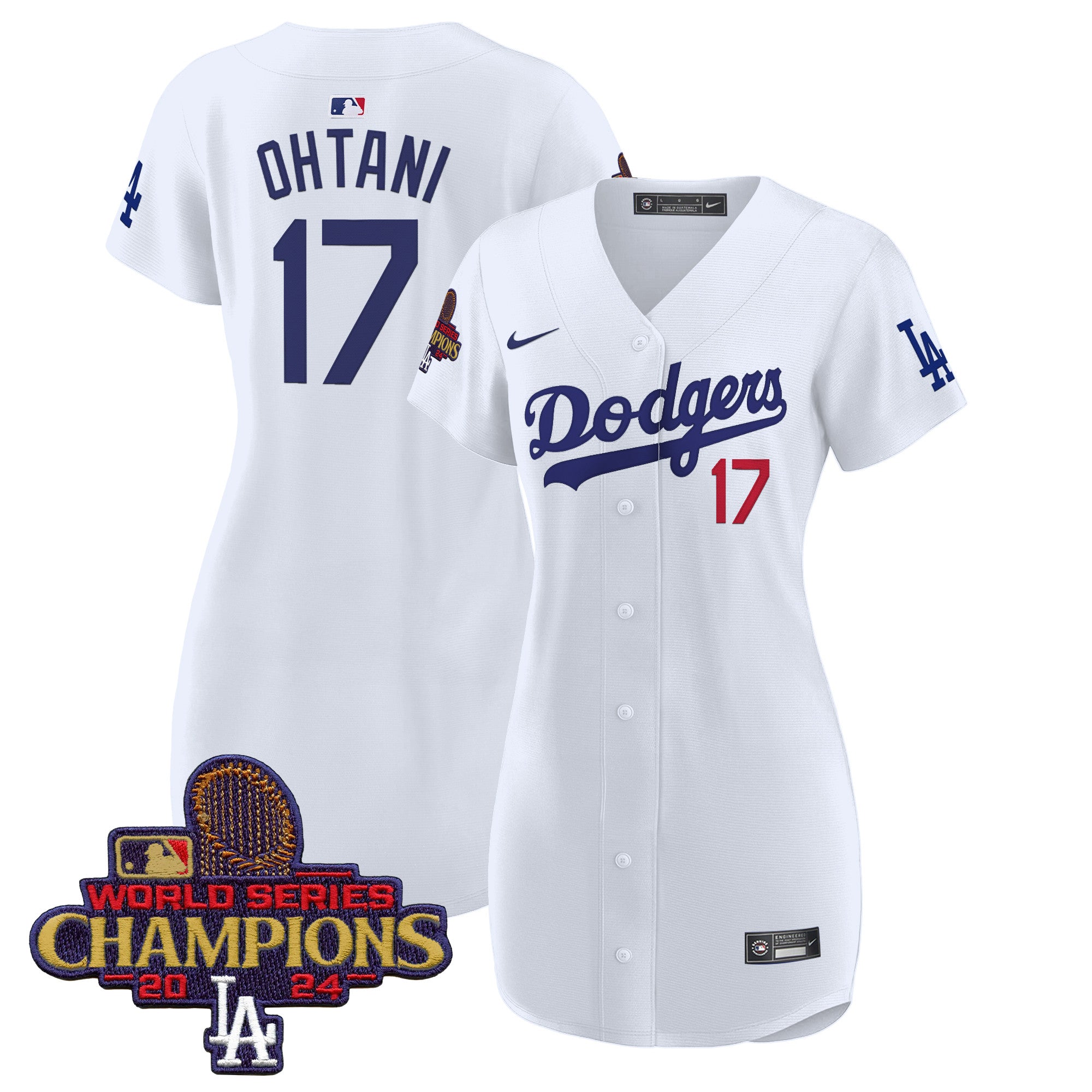 Women's Dodgers 2024 World Series Champions Patch Baseball Dress - All Stitched