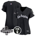 Women's Dodgers 2025 LA Gothic Style Vapor Premier Limited Jersey - All Stitched - Black, Team