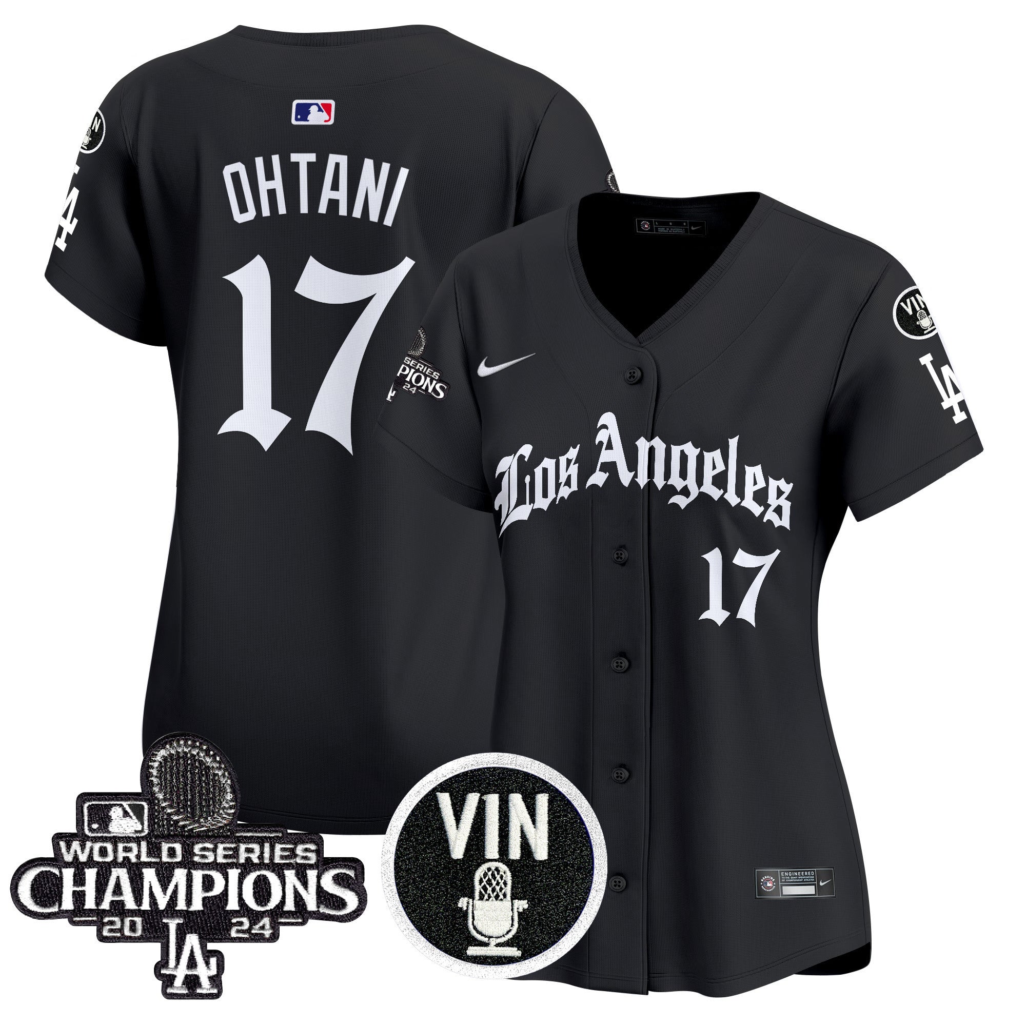 Women's Dodgers 2025 LA Gothic Style Vapor Premier Limited Jersey - All Stitched