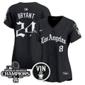 Women's Dodgers 2025 LA Gothic Style Vapor Premier Limited Jersey - All Stitched - Black, Kobe Bryant