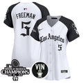 Women's Dodgers 2025 LA Gothic Style Vapor Premier Limited Jersey - All Stitched - Alternate, Freddie Freeman
