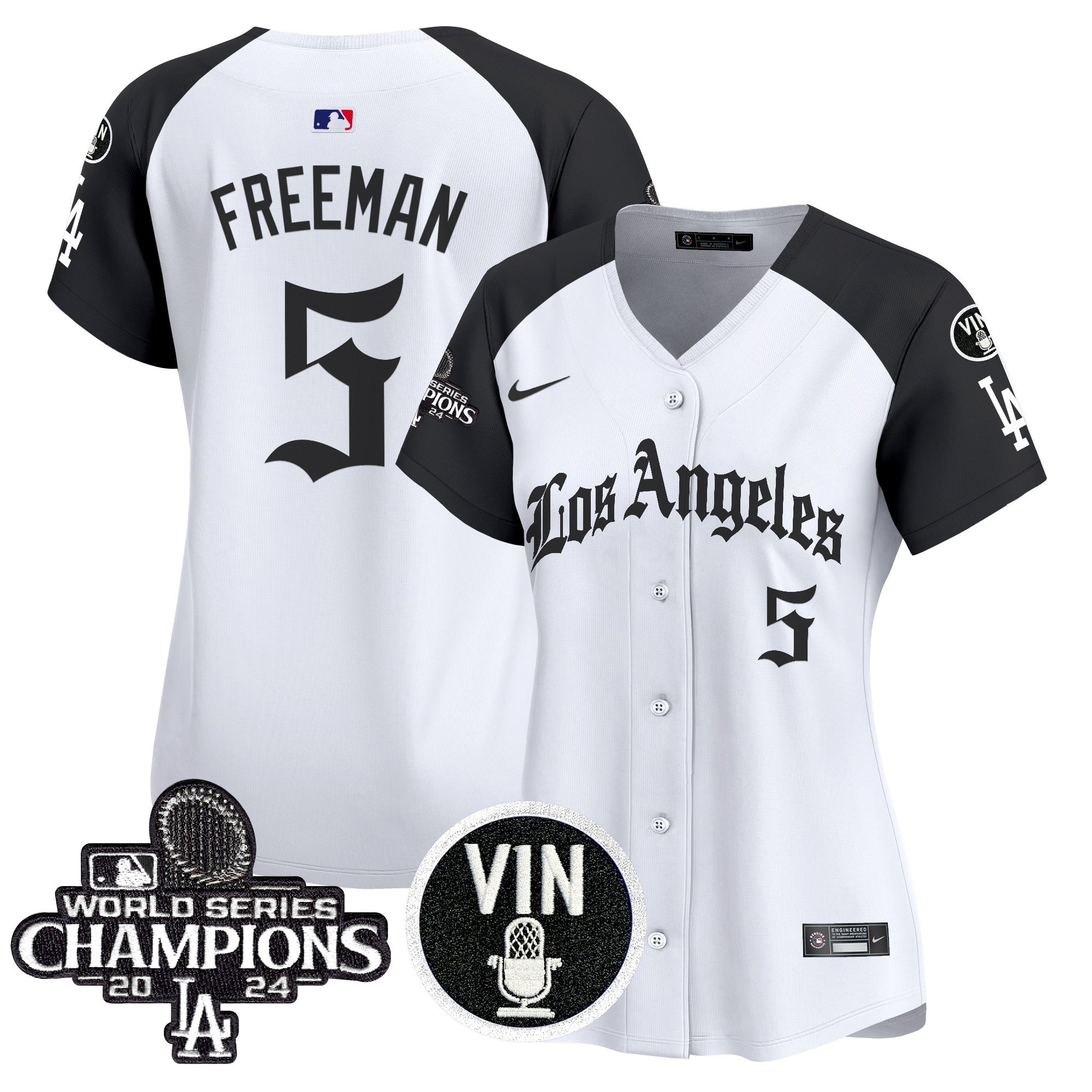 Women's Dodgers 2025 LA Gothic Style Vapor Premier Limited Jersey - All Stitched - Alternate, Freddie Freeman