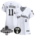 Women's Dodgers 2025 LA Gothic Style Vapor Premier Limited Jersey - All Stitched - White, Roki Sasaki