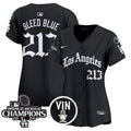 Women's Dodgers 2025 LA Gothic Style Vapor Premier Limited Jersey - All Stitched - Black, Bleed Blue 213