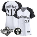 Women's Dodgers 2025 World Series Vapor Premier Limited Jersey - LA Gothic Edition - All Stitched - Alternate, Bleed Blue 213