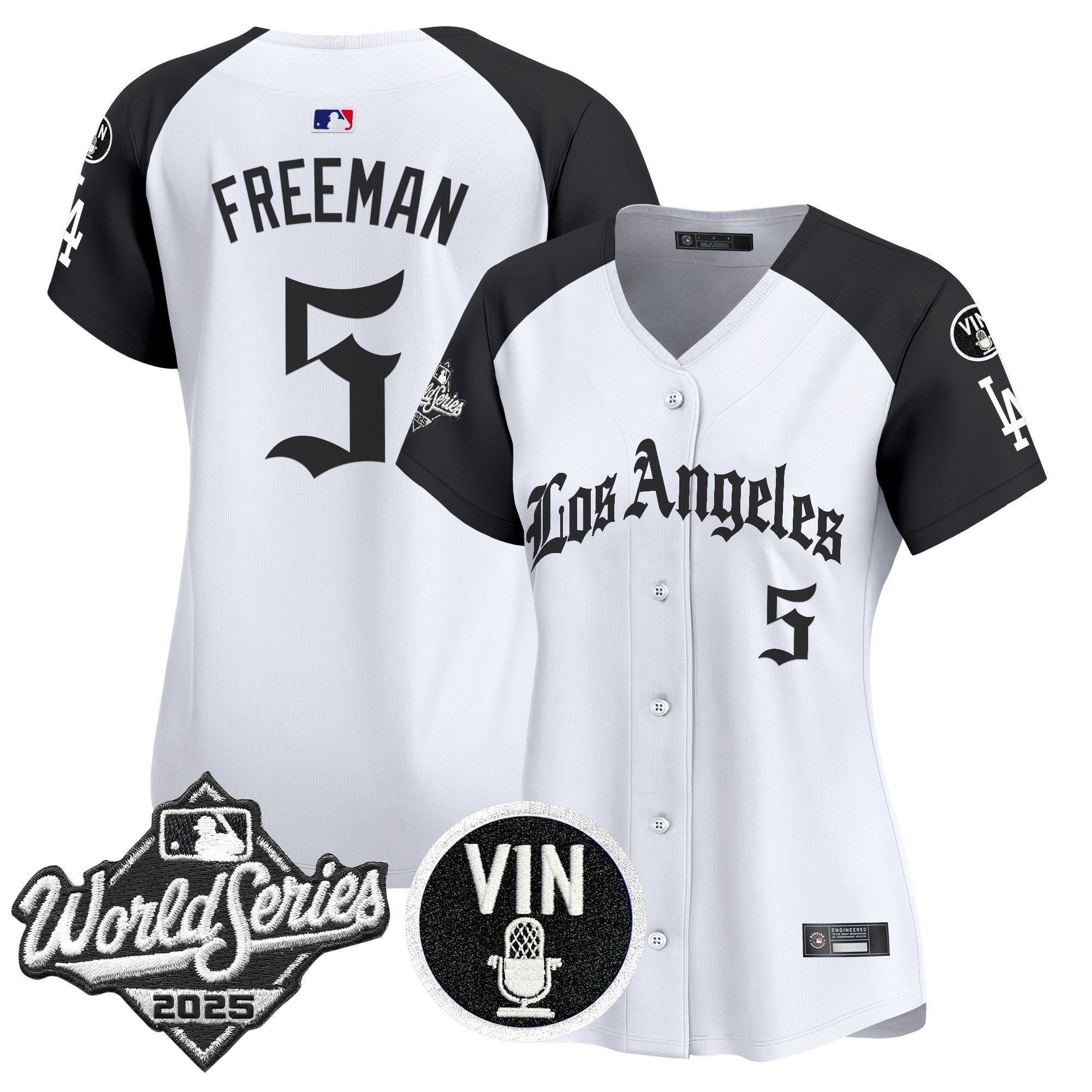 Women's Dodgers 2025 World Series Vapor Premier Limited Jersey - LA Gothic Edition - All Stitched - Alternate, Freddie Freeman