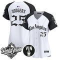 Women's Dodgers 2025 World Series Vapor Premier Limited Jersey - LA Gothic Edition - All Stitched - Alternate, #25 Dodgers