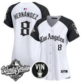 Women's Dodgers 2025 World Series Vapor Premier Limited Jersey - LA Gothic Edition - All Stitched - Alternate, Kike Hernandez
