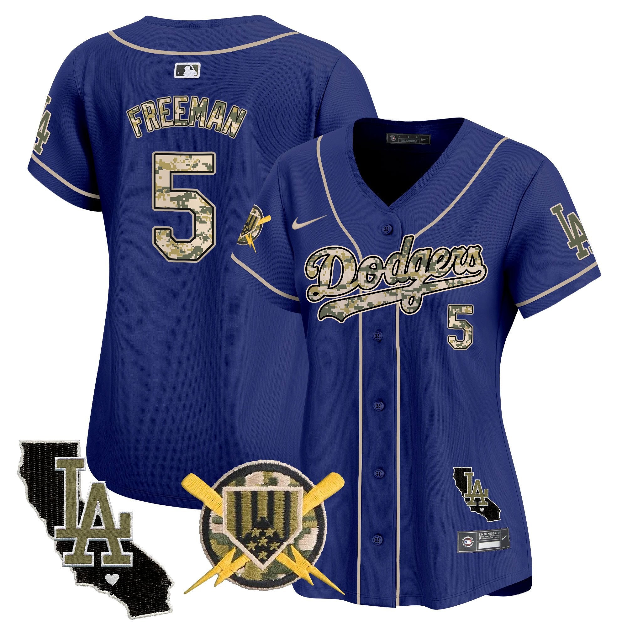 Women's Dodgers Armed Forces Day Vapor Premier Limited Jersey - All Stitched - Royal, Freddie Freeman