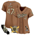 Women's Dodgers Armed Forces Day Vapor Premier Limited Jersey - All Stitched - Brown, Joe Biden
