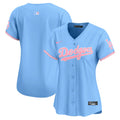 Women's Dodgers Bubblegum Pink Vapor Premier Limited Jersey - All Stitched - Light Blue, Team